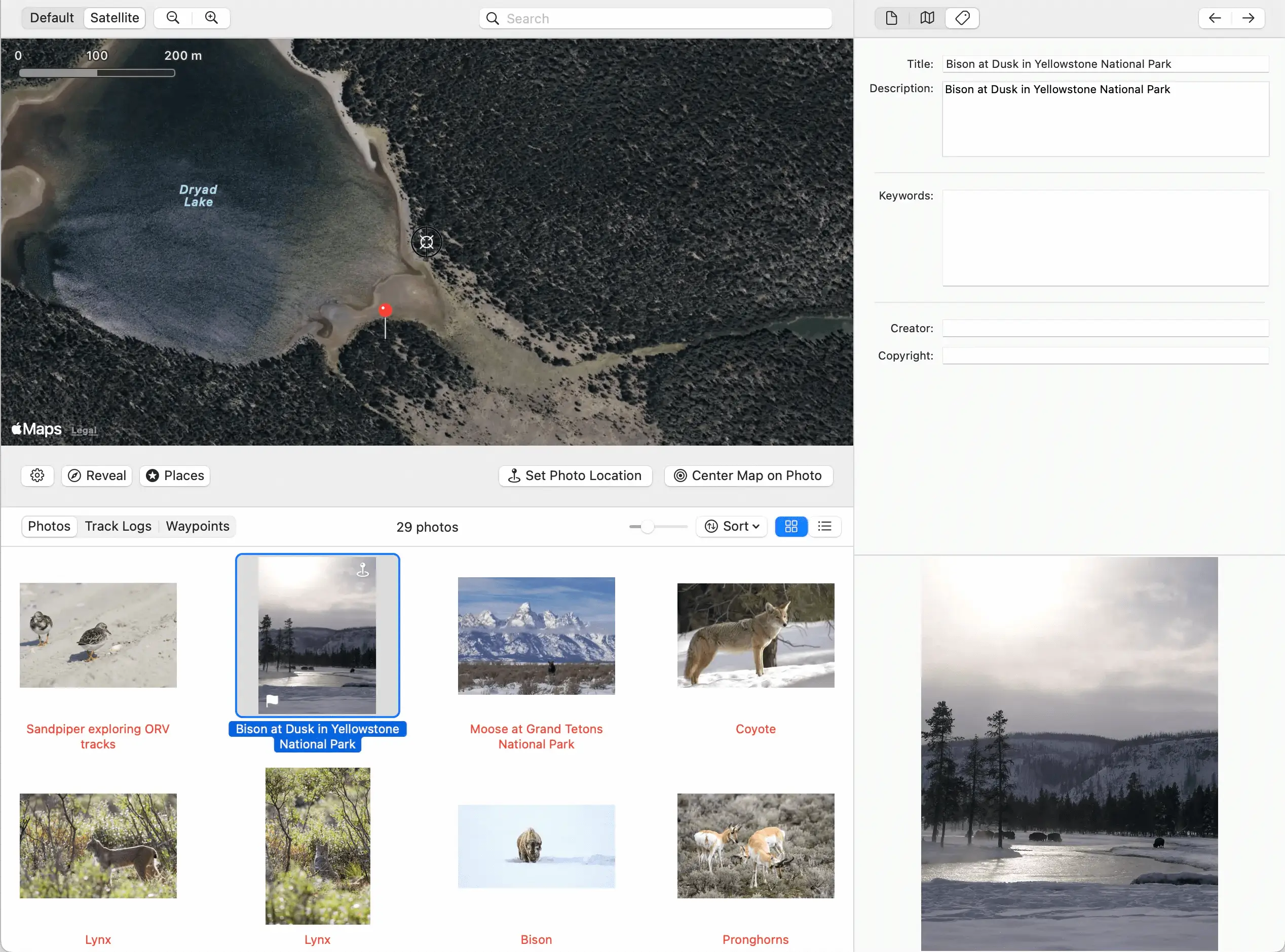 Screenshot: Geotag using maps