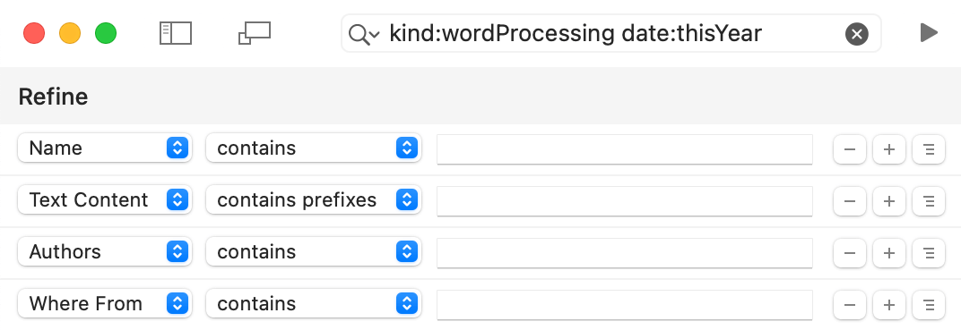 Screenshot: Power user file search
